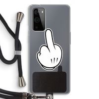 Middle finger white: OnePlus 9 Pro Transparant Hoesje met koord