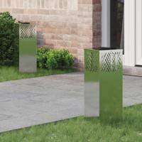 VidaXL Solar led pad licht 2 pcs zilver gegalvaniseerd