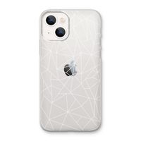 Geometrische lijnen wit: iPhone 13 mini Transparant Hoesje