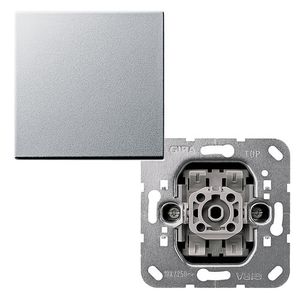 Gira kruisschakelaar met drukknop aluminium
