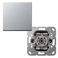 Gira kruisschakelaar met drukknop aluminium