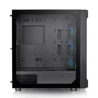 Thermaltake CA-1W2-00M1WN-01 Midi-tower PC-behuizing Zwart 3 voorgeïnstalleerde LED-ventilators, LCS-compatibel, Zijvenster, Geschikt voor DIY-waterkoeling, - thumbnail