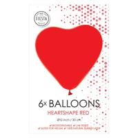 Globos Ballonnen hart ballonnen rood 30cm, 6st.