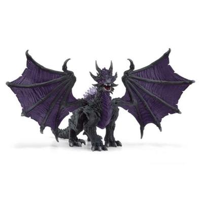 Dark Dragon-figuur - Ultrarealistische en duurzame speelgoeddraak met beweegbare vleugels - Cadeau voor jongens en meisjes vanaf 7 jaar