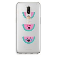 Smiley watermeloen: OnePlus 6 Transparant Hoesje