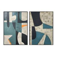 Canvas Home ESPRIT Zwart Groen Stads 83 x 3,5 x 123 cm (2 Stuks)