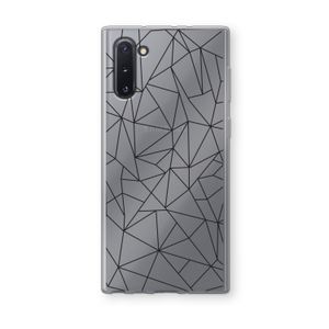 Geometrische lijnen zwart: Samsung Galaxy Note 10 Transparant Hoesje