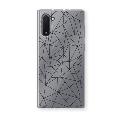 Geometrische lijnen zwart: Samsung Galaxy Note 10 Transparant Hoesje