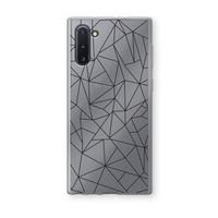 Geometrische lijnen zwart: Samsung Galaxy Note 10 Transparant Hoesje