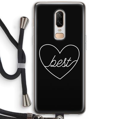 Best heart black: OnePlus 6 Transparant Hoesje met koord