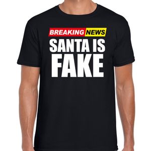 Foute humor Kerst t-shirt breaking news fake zwart voor heren 2XL  -