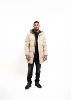 Malelions Mid Length Puffer Winterjas Heren Beige - Maat M - Kleur: Beige | Soccerfanshop