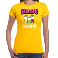 Apres ski t-shirt voor dames - schnaps - geel - apres ski/wintersport - skien