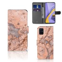 Samsung Galaxy A51 | Bookcase | Marmer Oranje