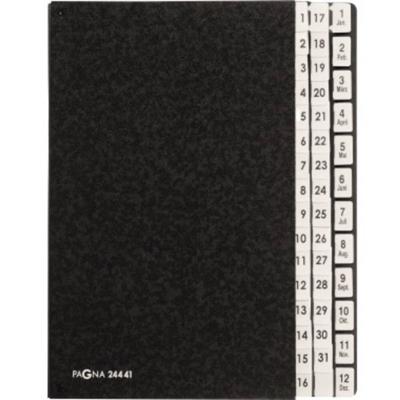 PAGNA Lessenaarordner 24441-04 24441-04 Hardkarton Zwart DIN A4 Aantal vakken: 44 1-31, 1-12, Jan.-Dez.