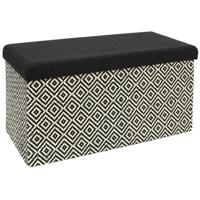 Hocker/poef opvouwbaar - donkerbruin/zwart - braided - polyester - 76 x 38 cm Hocker/poef opvouwbaar - donkerbruin/zwart - braided - polyester - 76 x 38 cm
