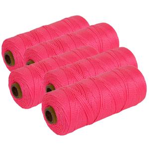 Touw - 5x - roze - 1.5mm x 200 m - uitzetkoord - metselkoord - uitzetdraad - bestrating/tegelen