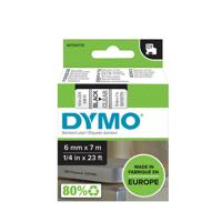 Labeltape Dymo LabelManager D1 polyester 6mm zwart op transparant | 5 stuks