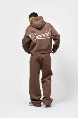 Equalité Yuki Oversized Scuba Full Zip Hoodie Heren Bruin - Maat S - Kleur: Bruin | Soccerfanshop