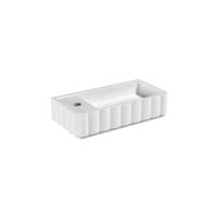 Fontein Riho Catching Waves 45.1x22x10.8 cm Rechts Incl. Always Open Plug Geribbeld Mat Wit
