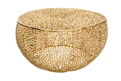 Salontafel LEAF 80cm metaal goud handgemaakt - 38940