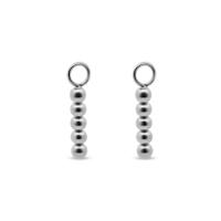 Oorbelhangers met 5 bolletjes - Stainless steel - Zilver