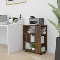 Rolkast 60x35x75 cm bewerkt hout gerookt eikenkleurig