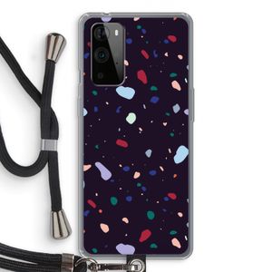 Dark Rounded Terrazzo: OnePlus 9 Pro Transparant Hoesje met koord