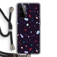 Dark Rounded Terrazzo: OnePlus 9 Pro Transparant Hoesje met koord