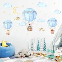 DIY cartoon dier hete lucht ballon muur sticker zelfklevende muurschilderingen