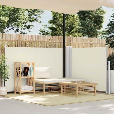 VidaXL Windscherm uittrekbaar 120x1000 cm crème
