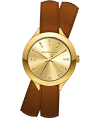 Horlogeband Michael Kors MK2501 Onderliggend Leder Bruin 14mm