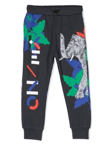 Kenzo Kids pantalon de jogging à logo imprimé - Gris