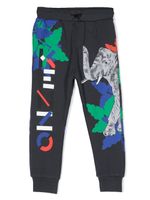 Kenzo Kids pantalon de jogging à logo imprimé - Gris - thumbnail