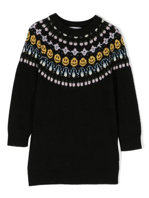 Molo robe Caris en maille intarsia - Noir