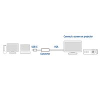 ACT AC7000 USB-C naar VGA female adapter, kabellengte 0.15m, aluminium behuizing - thumbnail