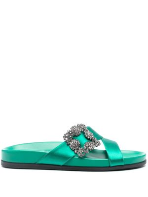 Manolo Blahnik sandales Chilanghi à ornements en cristal - Vert