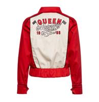 Queen Kerosin Gabardine Jacket Motorway Riders Red And White-XXXL
