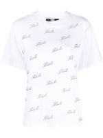 Karl Lagerfeld t-shirt Rhinestone Karl en coton biologique - Blanc - thumbnail