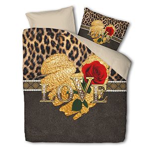 Dekbedovertrek Belle Rose - Eenpersoons (140x220 cm) - Meerkleurig Polyester-katoen - Dessin: Patroon - Fresh and Co - Dekbed-Discounter.nl