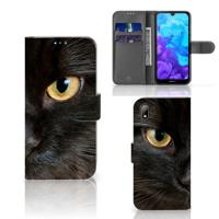 Huawei Y5 (2019) | Telefoonhoesje | Met pasjeshouder | Zwarte Kat