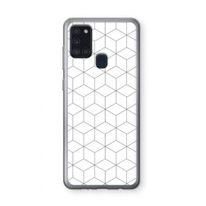 Zwart-witte kubussen: Samsung Galaxy A21s Transparant Hoesje