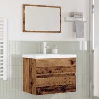 Badkamermeubelset 3 pcs Oud hout 60 x 38.5 x 45 cm Bewerkt hout