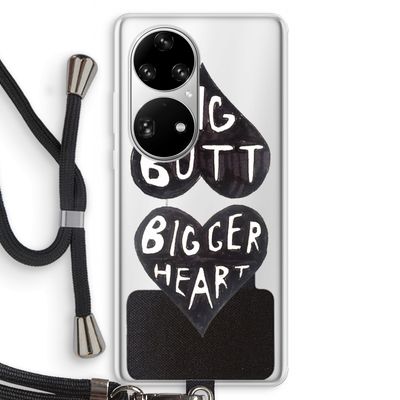 Big butt bigger heart: Huawei P50 Pro Transparant Hoesje met koord