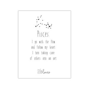 Mini Poster • sterrenbeeld Pisces - Engels