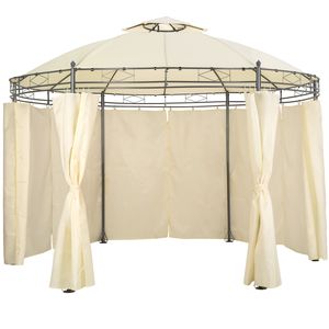 tectake - Luxueus tuinpaviljoen 350cm Siana crème 403266