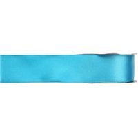 1x Turquoise satijnlint rollen 1,5 cm x 25 meter cadeaulint verpakkingsmateriaal   -