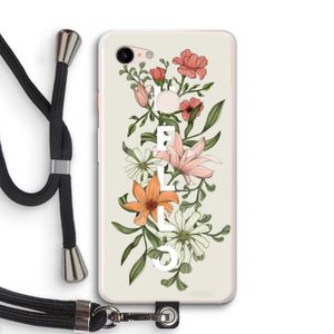 Hello bloemen: Pixel 3 XL Transparant Hoesje met koord