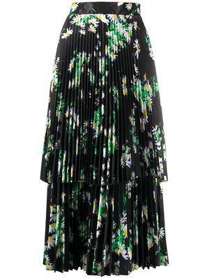 Richard Quinn robe mi-longue à motif cachemire - Noir