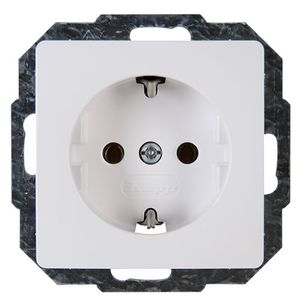 Kopp HK05 enkel stopcontact met randaarde wit glanzend